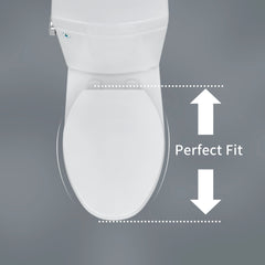 FBJ Oval Plastic Toilet Seat Soft Close in White, No Slam & Easy to Clean-I1201S