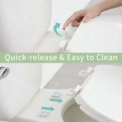 FBJ Oval Plastic Toilet Seat Soft Close in White, No Slam & Easy to Clean-I1201S