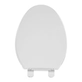 FBJ Oval Plastic Toilet Seat Soft Close in White, No Slam & Easy to Clean-I1201S
