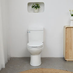 FBJ Oval Plastic Toilet Seat Soft Close in White, No Slam & Easy to Clean-I1201S