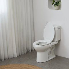 FBJ Oval Plastic Toilet Seat Soft Close in White, No Slam & Easy to Clean-I1201S