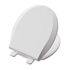 FBJ Round Plastic Toilet Seat in White, Easy to Install-NS6-R