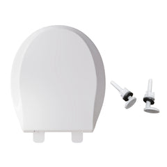 FBJ Round Plastic Toilet Seat in White, Easy to Install-NS6-R