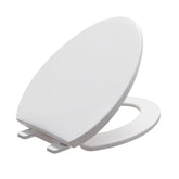 FBJ Round Plastic Toilet Seat in White, Easy to Install-NS7-E