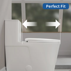 FBJ Round Plastic Toilet Seat in White, Easy to Install-NS7-E