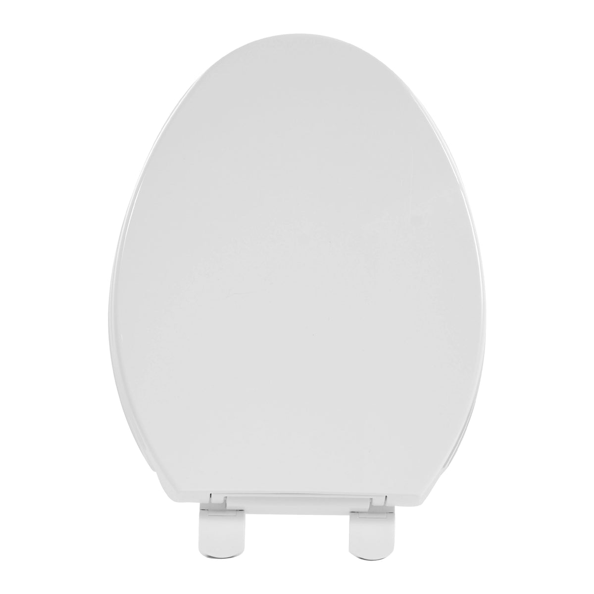FBJ Oval Plastic Toilet Seat Soft Close in White, No Slam & Easy to Clean-I1201S