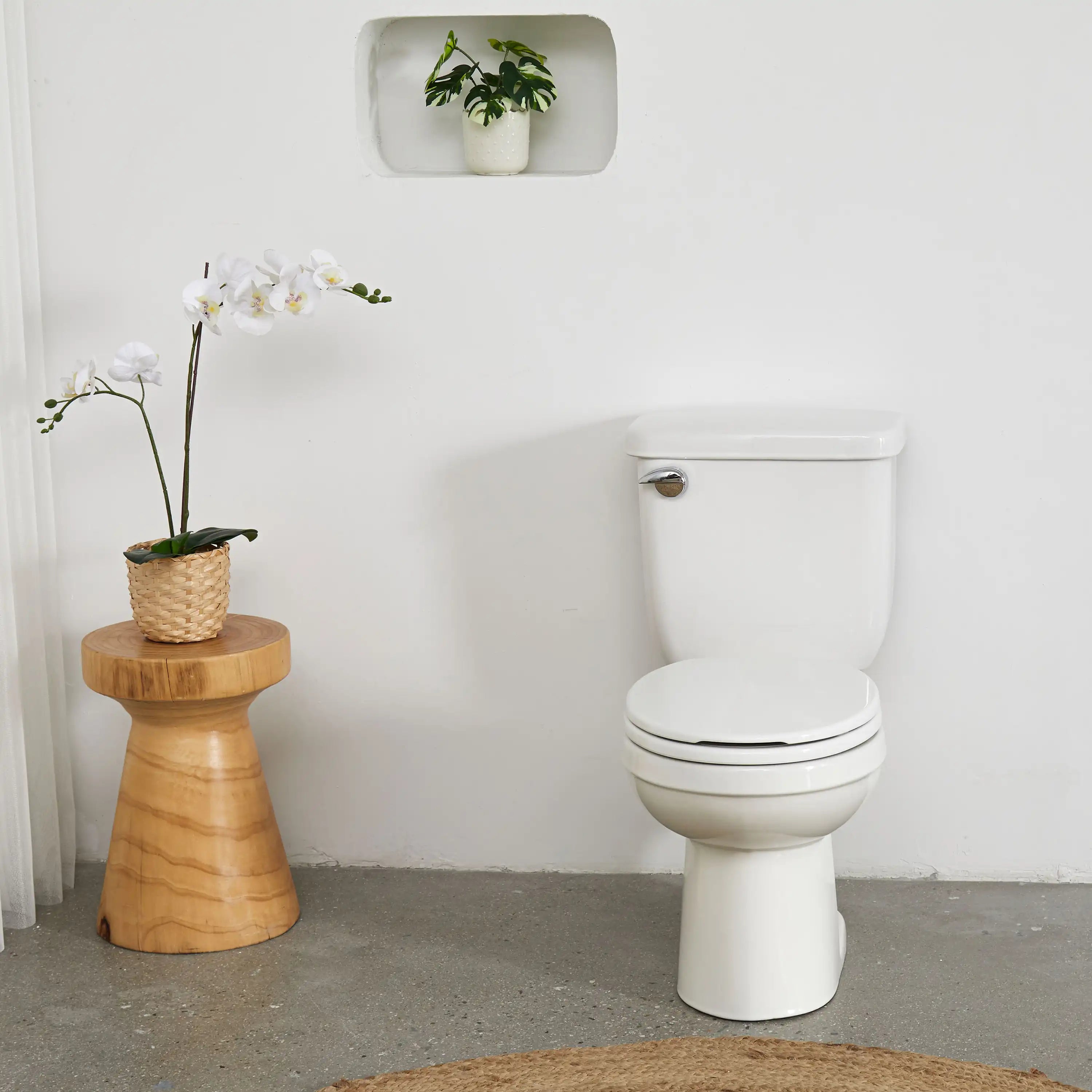 FBJ Round Plastic Toilet Seat Soft Close No Slam, White-I1200S