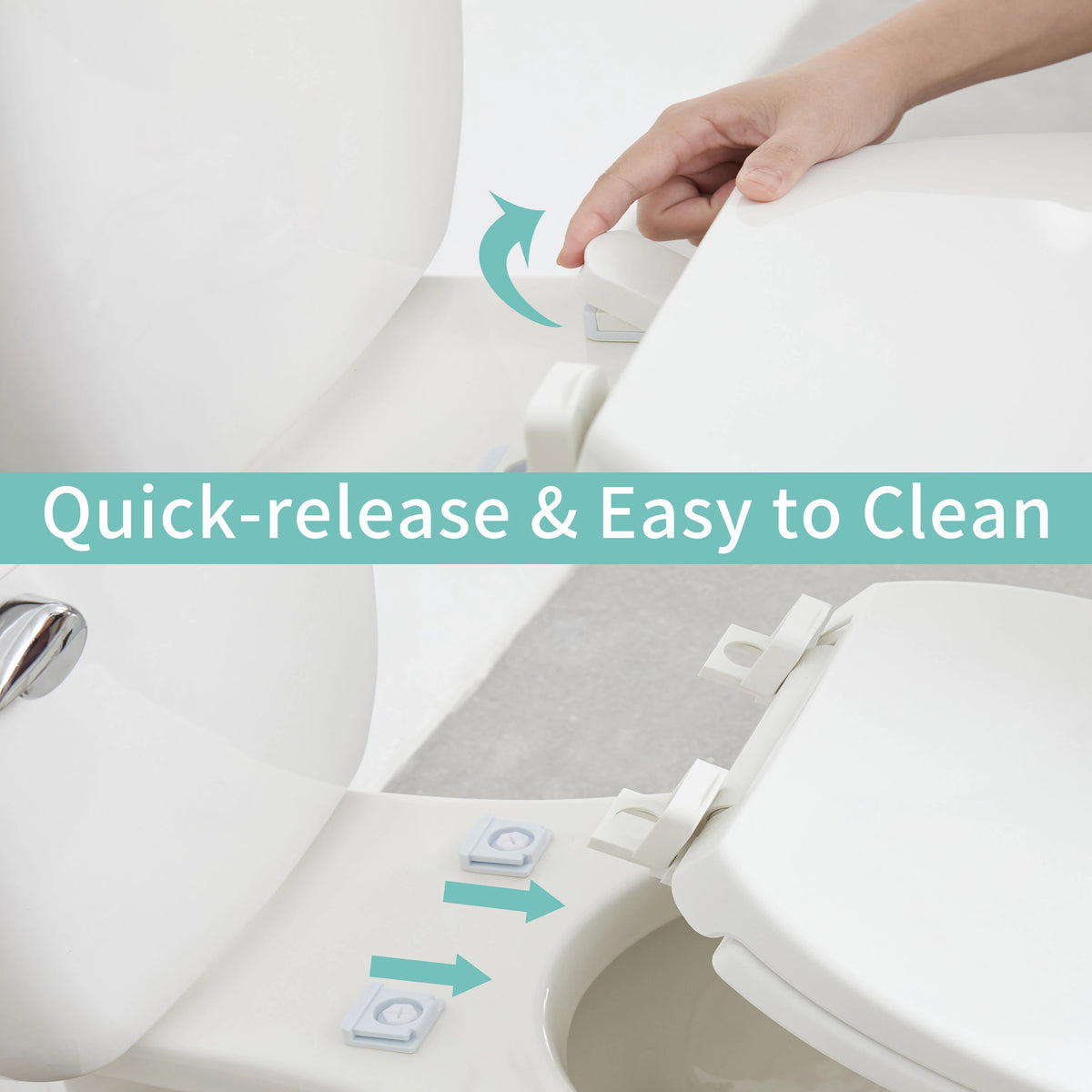 FBJ 400 Pound Slow Close Heavy Duty Oval Plastic Toilet Seat in White No Slam