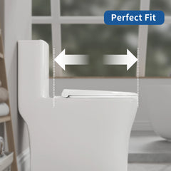 FBJ Round Plastic Toilet Seat in White, Easy to Install-NS6-R