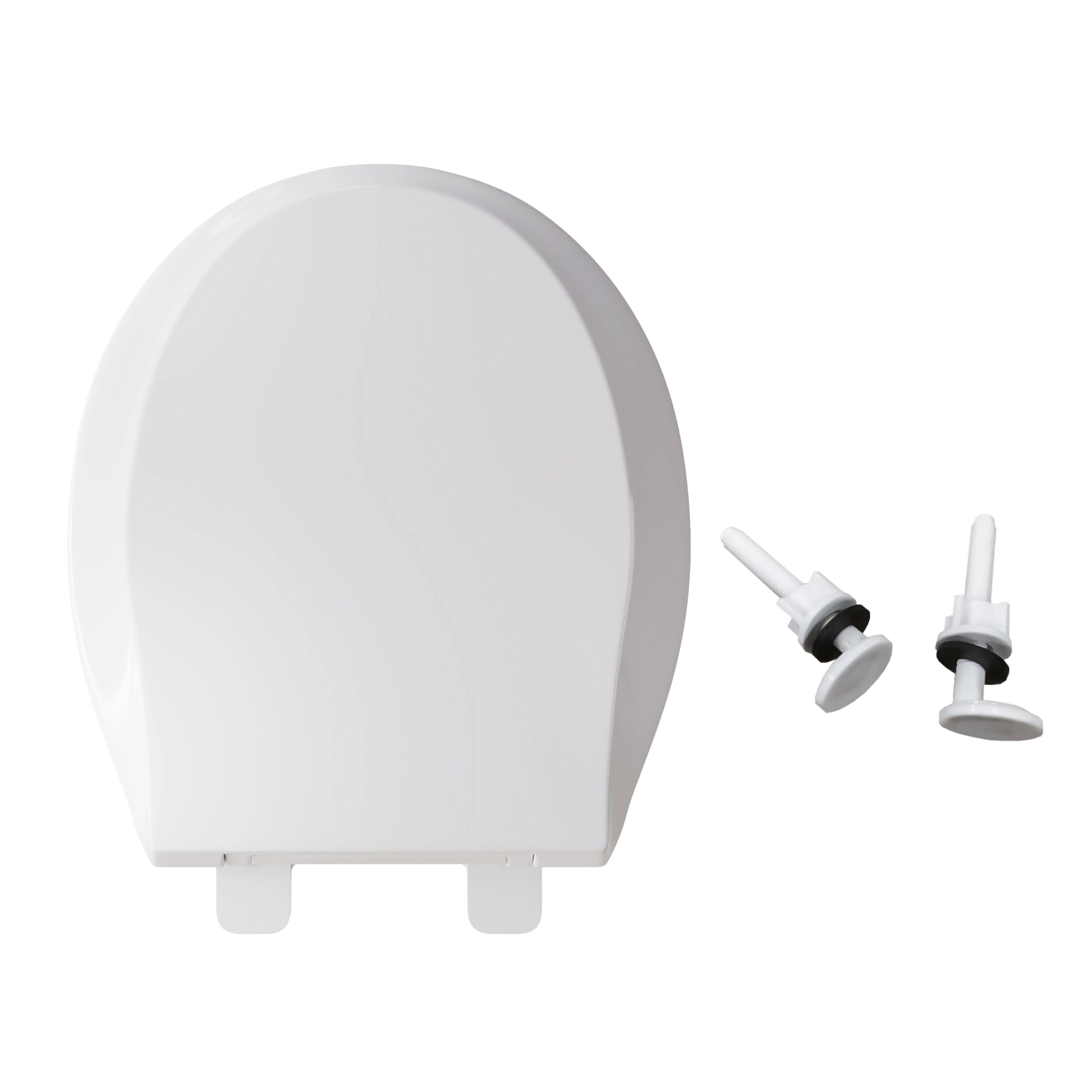 FBJ Round Plastic Toilet Seat in White, Easy to Install-NS6-R